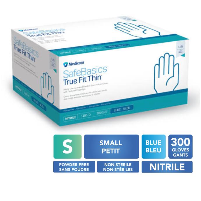 SafeBasics™ True Fit Thin™ Powder Free Textured Nitrile Glove